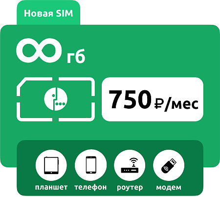 SIM-карта Мегафон Безлимит Москва и МО 750