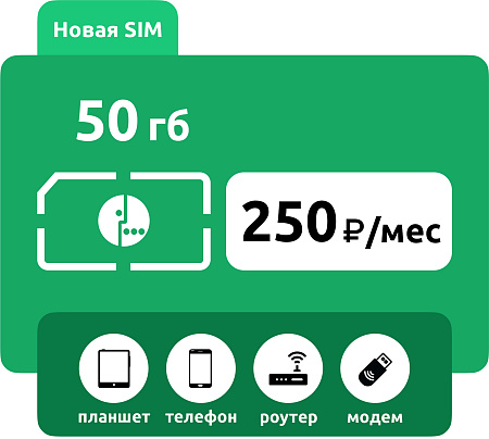 SIM-карта Мегафон 50 ГБ Москва и МО