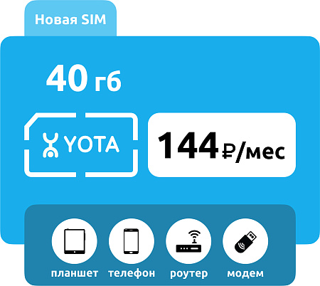SIM-карта Yota 40 ГБ