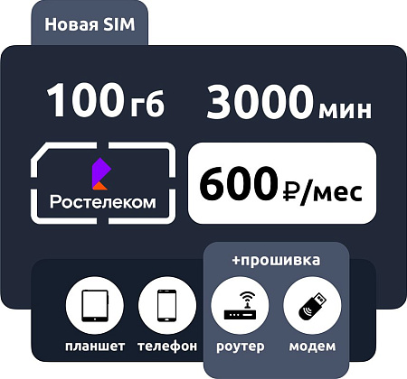 SIM-карта Ростелеком Партнер XL (Теле2)