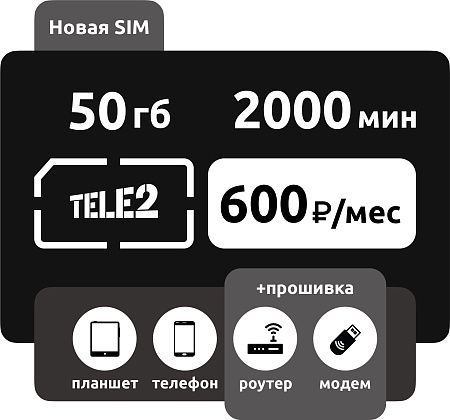SIM-карта Теле2 Компаньон L