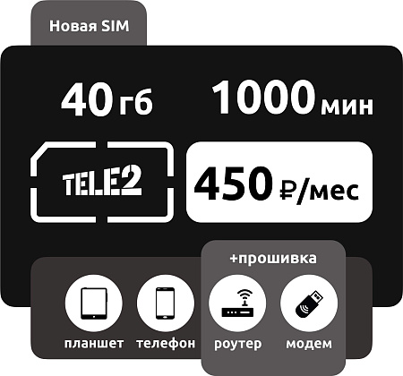SIM-карта Теле2 Компаньон M